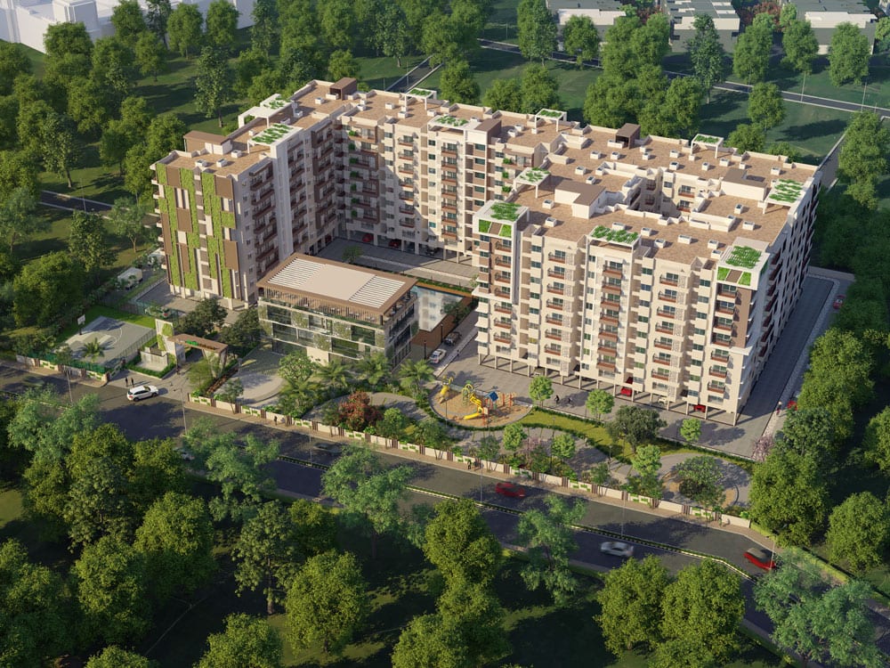 Aerial view of Green Boulevard